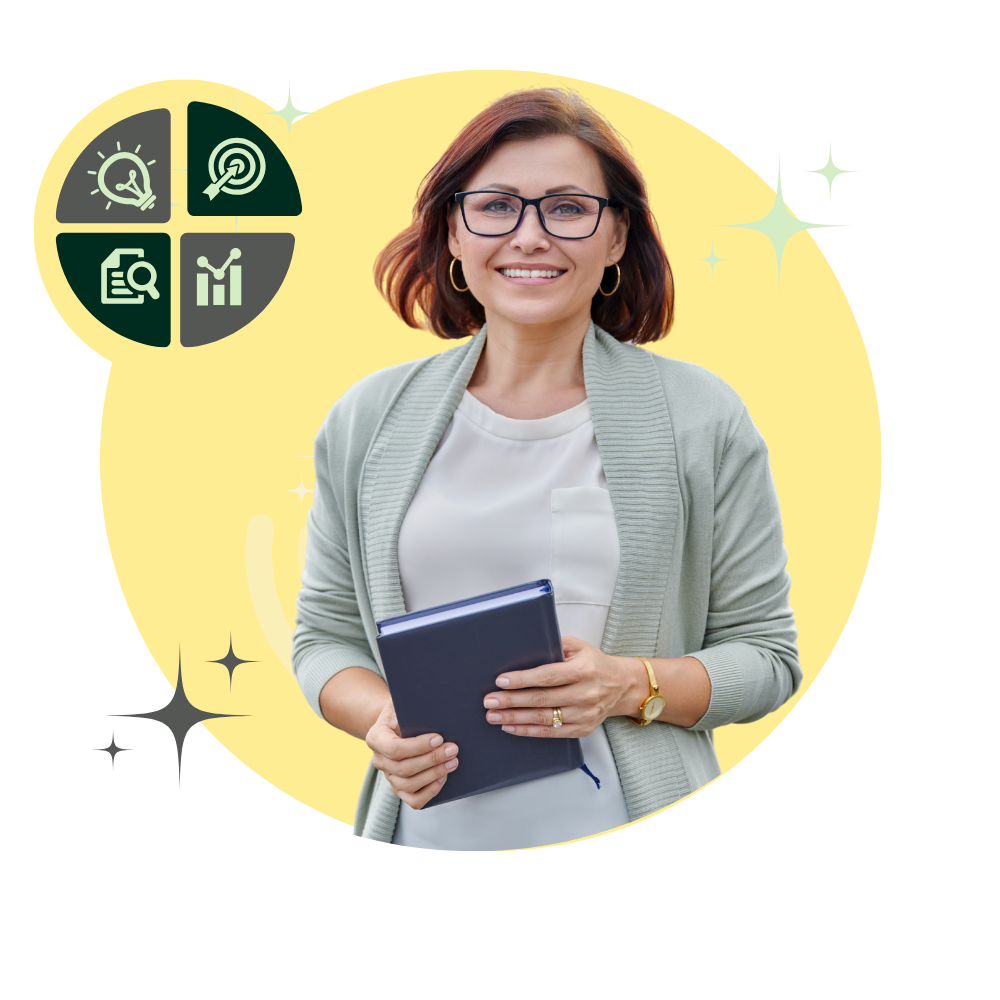Lady with notebooke